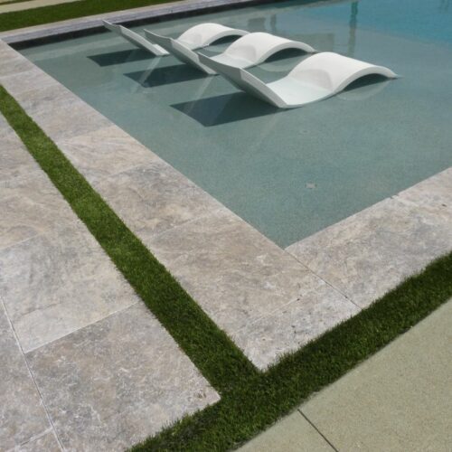 Silver Travertine Paver 16x24 Tumbled 14 Gray White Outdoor Floor Wall Pool Patio Backyard Tub Shower Vanity QDIsurfaces