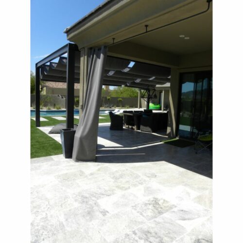 Silver Travertine Paver 16x24 Tumbled 2 Gray White Outdoor Floor Wall Pool Patio Backyard Tub Shower Vanity QDIsurfaces