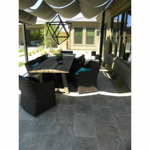 Silver Travertine Paver 16x24 Tumbled 4 Gray White Outdoor Floor Wall Pool Patio Backyard Tub Shower Vanity QDIsurfaces