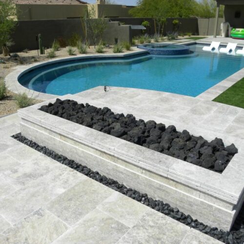 Silver Travertine Paver 16x24 Tumbled 6 Gray White Outdoor Floor Wall Pool Patio Backyard Tub Shower Vanity QDIsurfaces