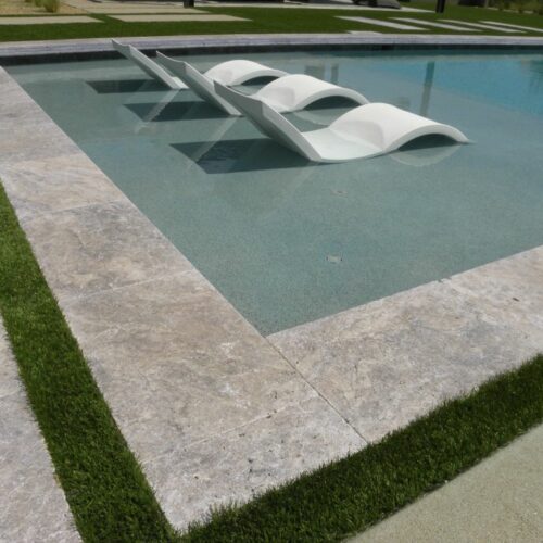 Silver Travertine Paver 16x24 Tumbled 9 Gray White Outdoor Floor Wall Pool Patio Backyard Tub Shower Vanity QDIsurfaces