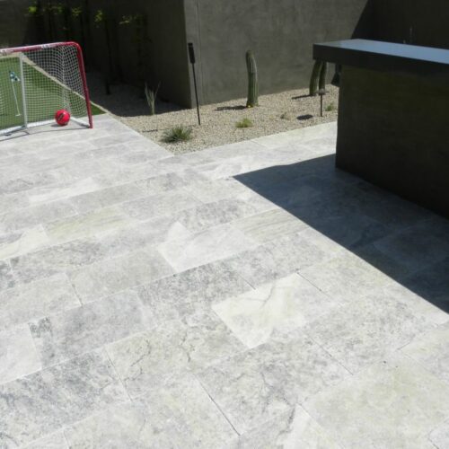 Silver Travertine Paver 16x24 Tumbled Gray White Outdoor Floor Wall Pool Patio Backyard Tub Shower Vanity QDIsurfaces