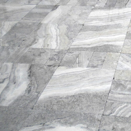 Silver Travertine Paver 24x24 Tumbled Gray White Outdoor Floor Wall Pool Patio Backyard Tub Shower Vanity QDIsurfaces