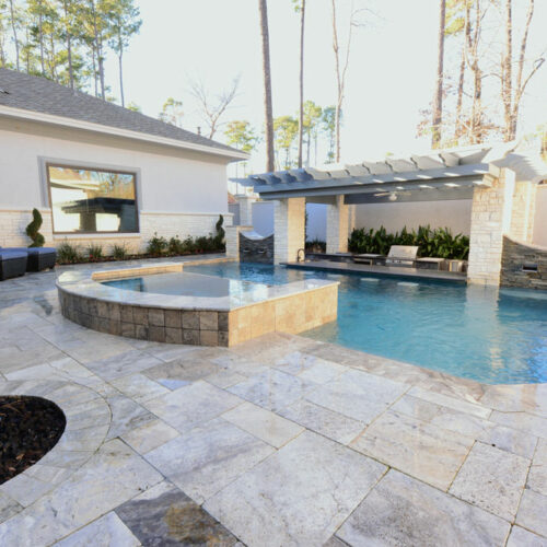 Silver Travertine Paver Versailles Pattern Tumbled 3 Gray White Outdoor Floor Wall Pool Patio Backyard Tub Shower Vanity QDIsurfaces