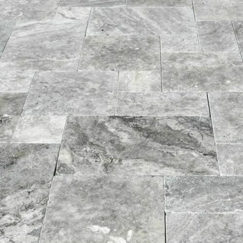 Silver Travertine Paver Versailles Pattern Tumbled Gray White Outdoor Floor Wall Pool Patio Backyard Tub Shower Vanity QDIsurfaces.jpg