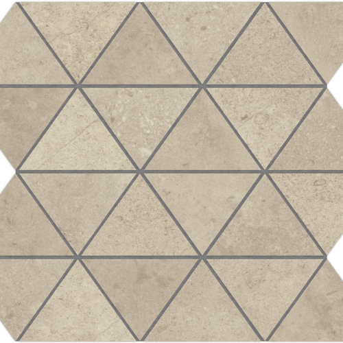 Conkreto Greige 12"x12" Rectified Porcelain 3" Triangle Mosaic Tile