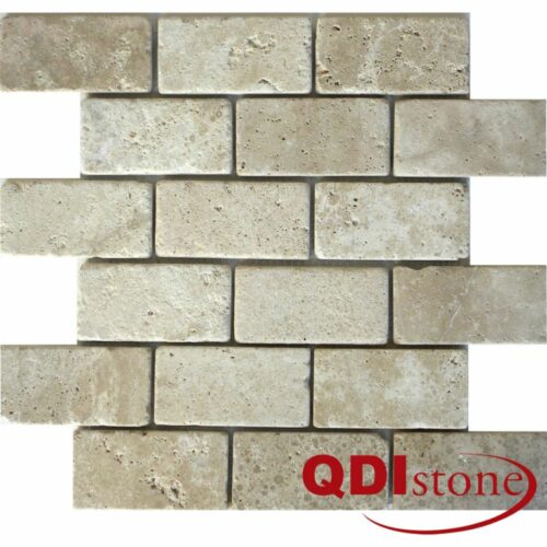 Tufa Limestone Mosaic Tile 2x4 Tumbled Gray White Beige Cream Indoor Floor Wall Backsplash Tub Shower Vanity QDIsurfaces.jpg