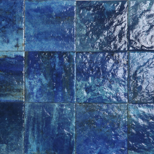 Coral Blue Glossy 6"x6" Waterline Porcelain Pool Tile