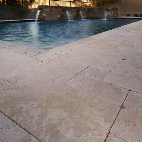 NOCE Versailles Pattern Tumbled Travertine Pavers