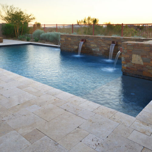 NOCE Versailles Pattern Tumbled Travertine Pavers