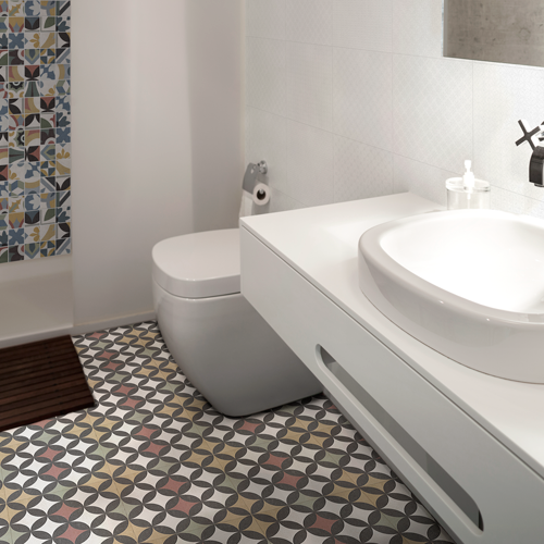 Bouquet Criollo 2"x2" Mosaic Tile & Single Piece Pattern