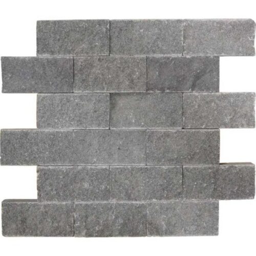 Black Basalt Split Face Tile 2x4 Black Gray Indoor Outdoor Wall Backsplash Tub Shower Vanity QDIsurfaces 600x600